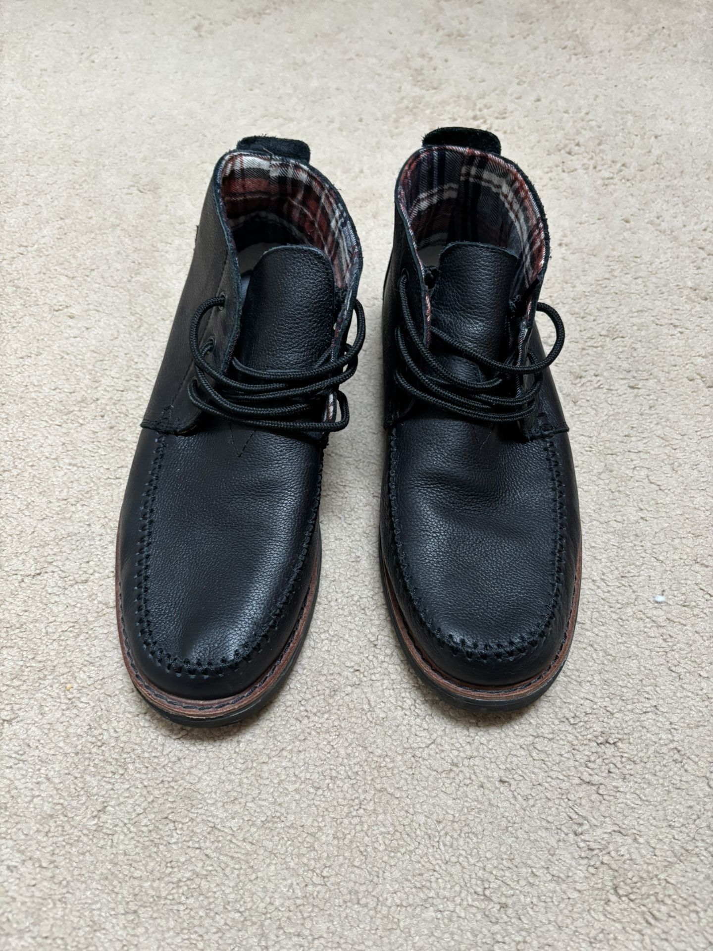 Toms Black Leather Chukka Boots 10.5 M (Black)