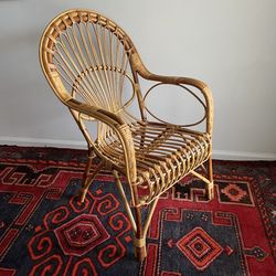 Vintage Chair Wicker Rattan Boho Coastal 