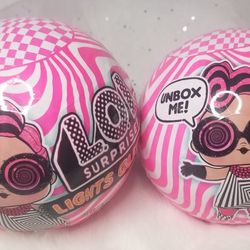 LOL Surprise (2) Two Balls LOT of these LIGHTS GLITTER Series Doll OPTICAL Sealed Ball Black Light Doll New $30..00 Firm!