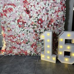 Luxury Artificial Flower Backdrop – 8x8 ft”