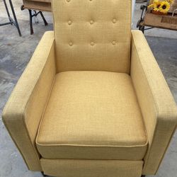 Yellow Square Back Recliner 