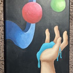 Abstract Hand & Sphere Painting