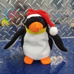 Vintage TY Beanie Babies Baby Retired RARE 1998 Zero Penguin Santa Hat.
