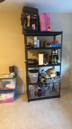Storage shelve Rack 5-Shelf Heavy Duty Adjustable Metal Garage Storage Shelving Unit in Black (