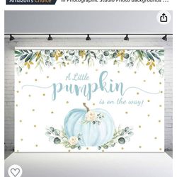 Thanksgiving Fall pumpkin baby shower background 7x5ft
