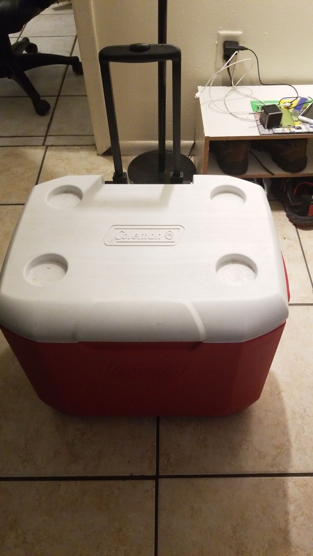 Big cooler with wheels and handle 22 x 18 and 18 height