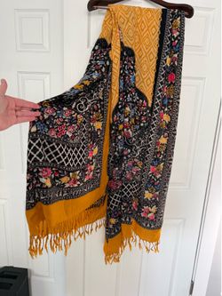 Scarf xl, real wool, sizes 44x80 inches