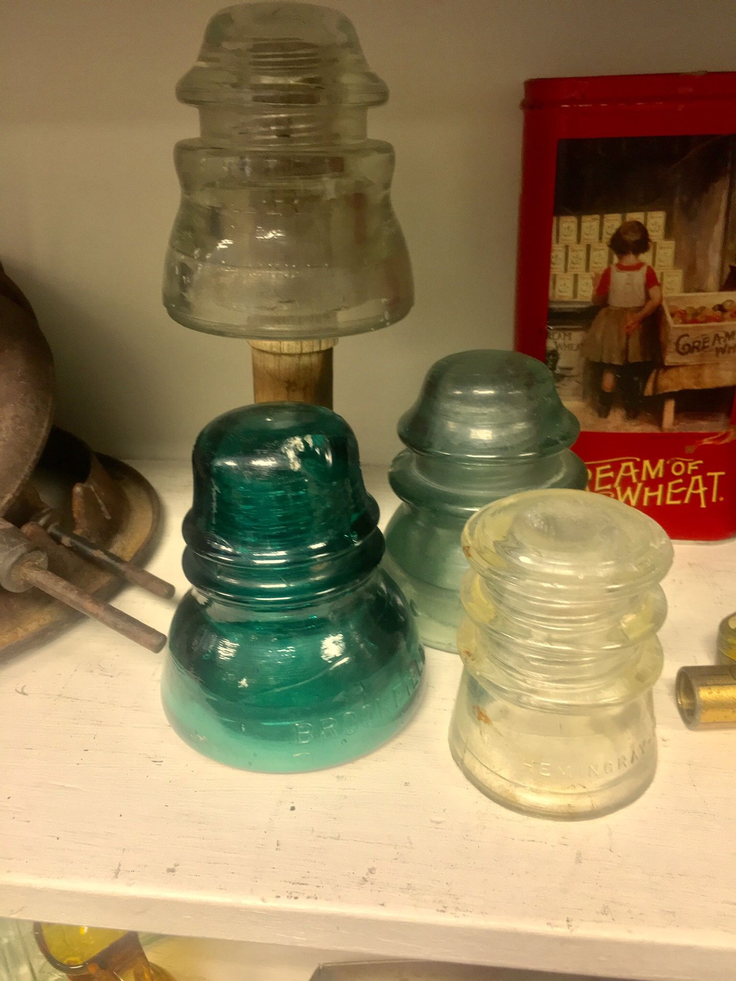 Old glass Power line insulators!
