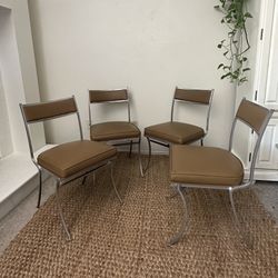 4 Vintage MCM Retro Dining Metal Chairs