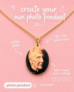 Custom Photo Charm Gold Necklace | Dije Oro con Foto | Personalized Memorial Gift | Miami Ships USA