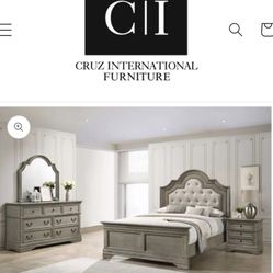 New King Bedroom Set 4 Pieces 