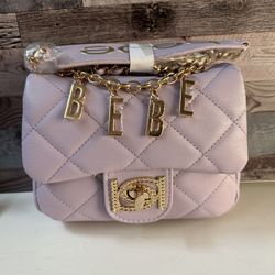 Bebe Women's Wyatt Shoulder Small Purse Bag Lilac NWT