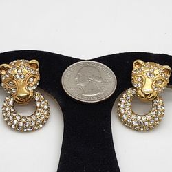 Vintage 80s Panther Earrings by Roman