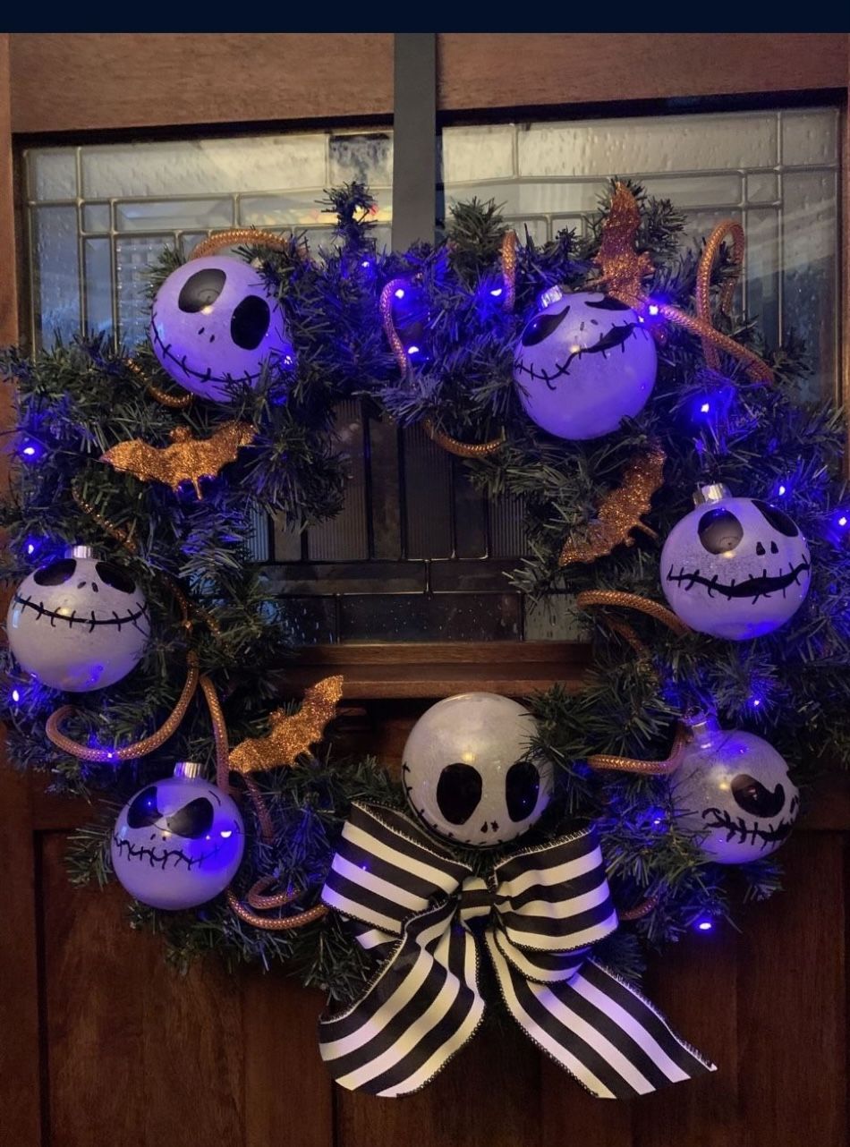 Nightmare Before Christmas Wreath & Ornaments