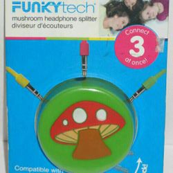 DCI Funkytech Headphone Splitter Folding Jack Connect 3 At Once NEW