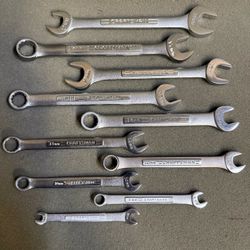 VTG CRAFTSMAN 10pc METRIC COMBO WRENCH SET, 6-19mm, -V- Series