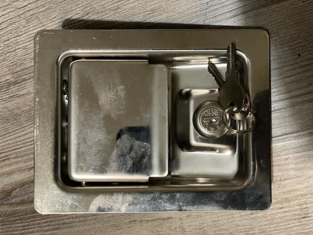 5.5"*4.25" 4-Trailer Paddle Door Latch Handle RV Truck Tool Box Lock Steel+Keys