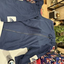 New Men’s Adidas Track Suit Navy Blue (pants Are Large And Jacket Is Size X-Large 