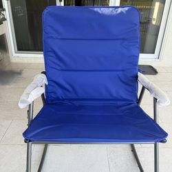 Blue Padded Folding Rocking Chair