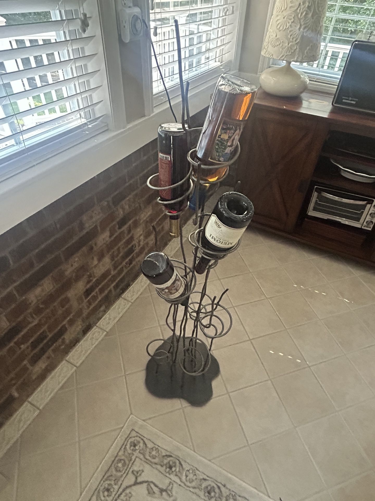 Spiral Wrought Iron Wine Tree Rack