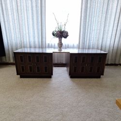 Mid-Century Modern 2 Piece Low Console Cabinet