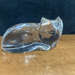 Val St. Lambert Crystal Cat 