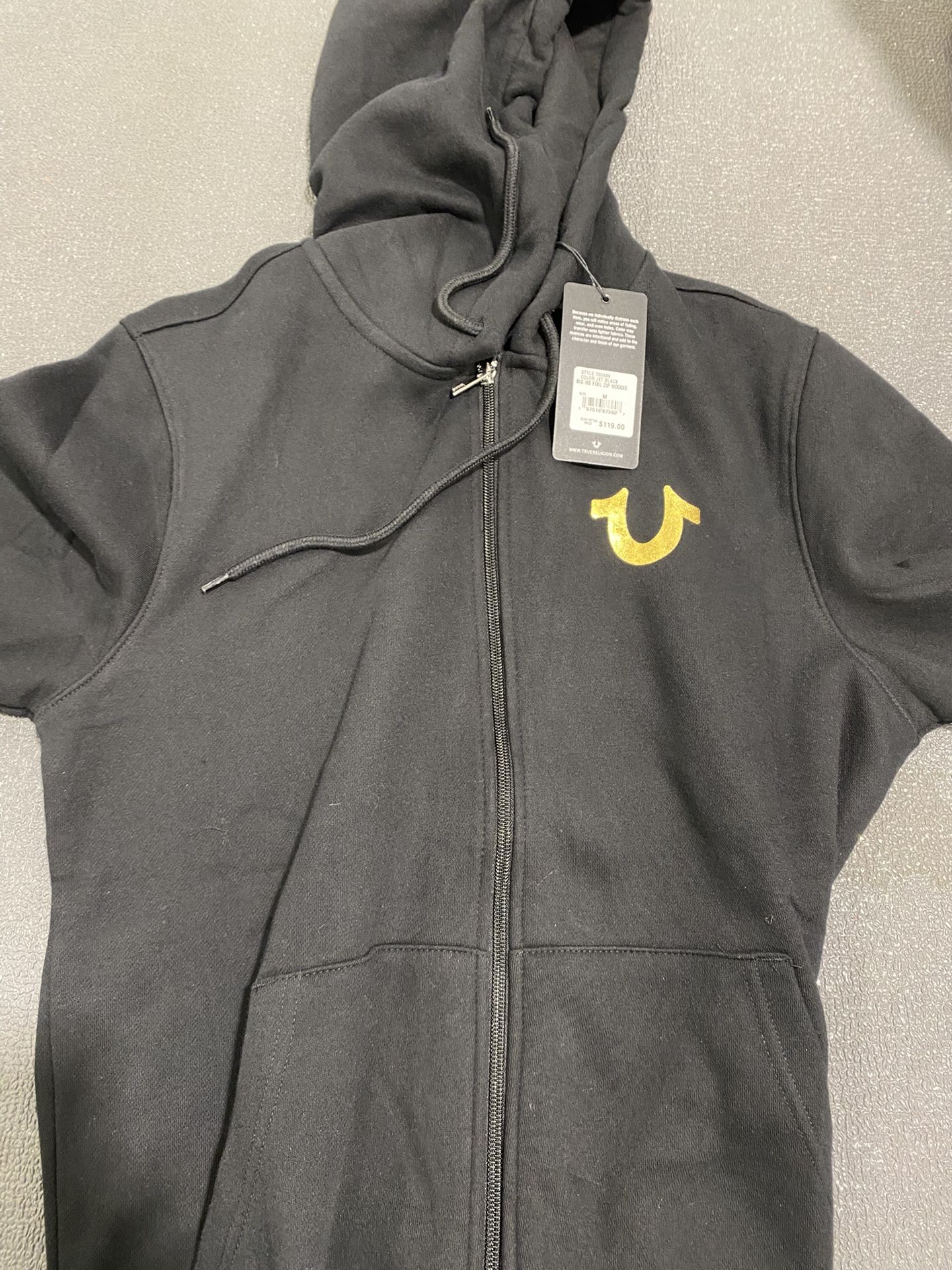 M true religion black hoodie 