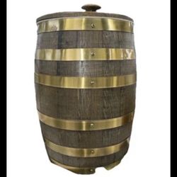 Vintage RARE 1960’s Greif Bros Kube Solid Oak Barrel Keg Cooler Solid Brass Rings 