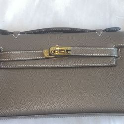 Small Hermes Kelly Style Pochette - Taupe