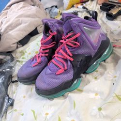 Nike Lebron 19 XIX Purple Teal Pink DJ BRON SZ. 10.5 