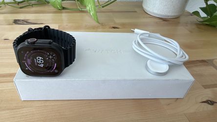 Like New in Box Unlocked Apple Watch Ultra 2 Black Titanium 49MM w/ Black Ocean Bands - 97% battery health