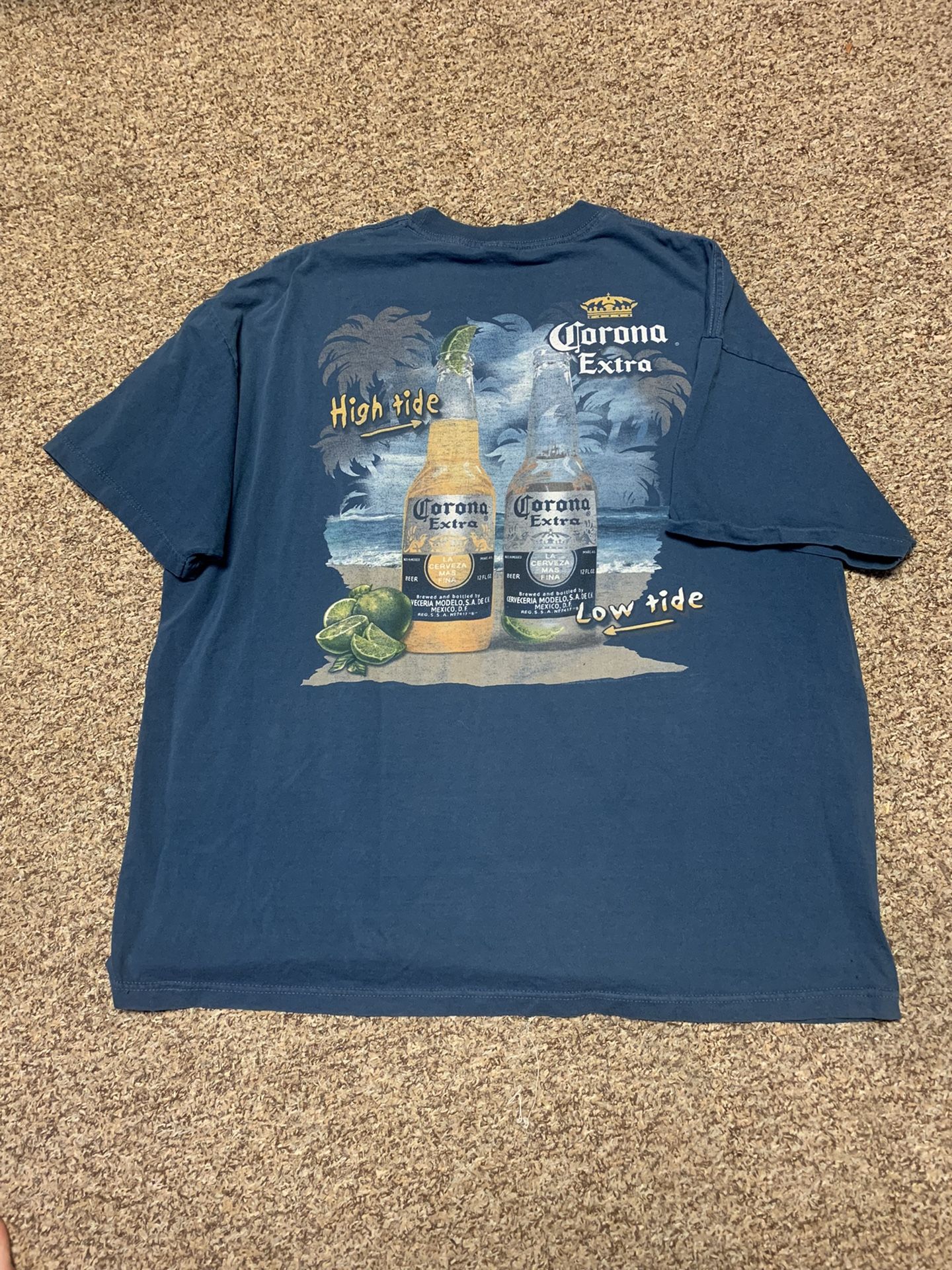 Vintage Corona T Shirt Blue Promo Alstyle