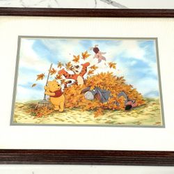 VINTAGE DISNEY FRAMED PRINT WINNIE THE POOH AND TIGGER 
