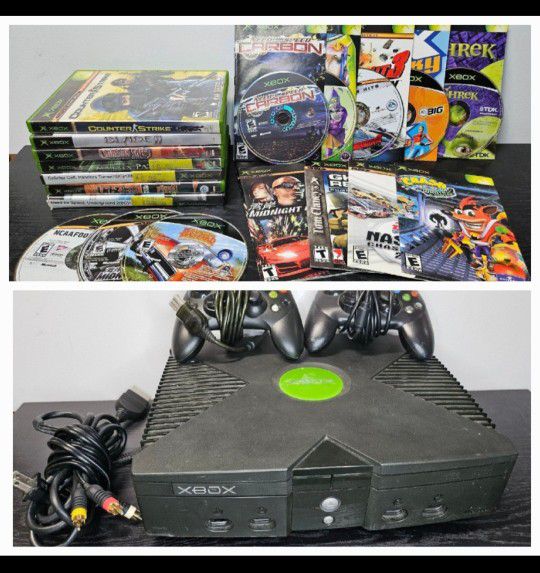 Microsoft Original Xbox Console with 15 Xbox Games