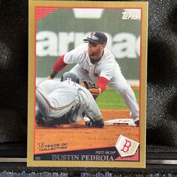 2009 Topps Gold Numbered Insert /2009 Dustin Pedroia Baseball Card