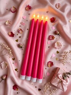 Pink Taper Candles Set of 4