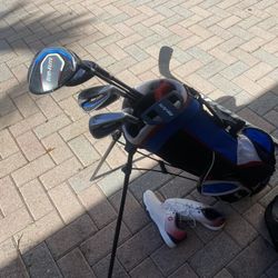 Youth Golf Clubs W Golf Shoes 