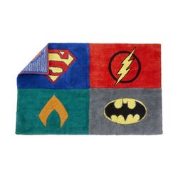 Justice League Kids Accent Rug, 4.5' x 2.5', Tufted Cotton, Warner Brothers DC Comics