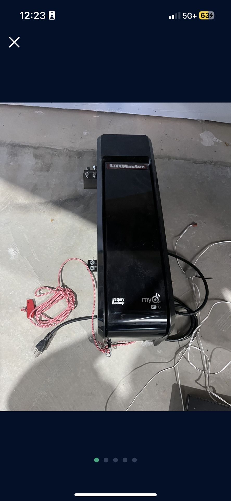 LiftMaster garage door opener with battery backup and MyQ Wi-Fi capabilities.