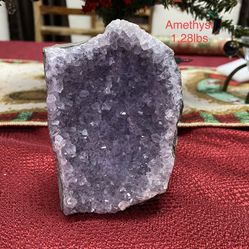 Amethyst Genuine Stone Cut Base Geode Crystal Uruguay 1.28lbs