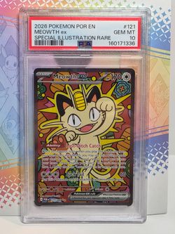 2026 POKÉMON POR EN MEOWTH EX SIR 121/088  GM PSA 10