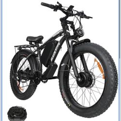 3000W Dual Motor Ebike,  Removable Battery & USB Port Off-Road All-Terrain,21-Speed 52V32Ah