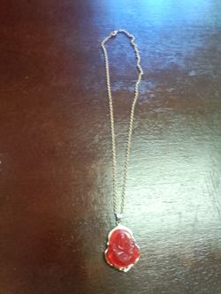 Brilliant Red Buddha CZ crystals Chain Incl