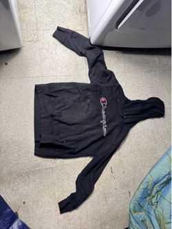 champion men’s script logo hoodie black size l