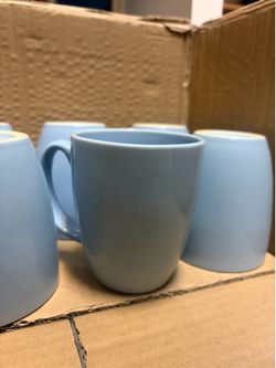 Light Blue Corelle Stoneware Mugs
