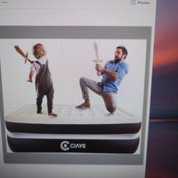 Air Bed Mattress  Brown Color Queen 16 Inc With Motor Pump