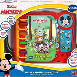 BRAND NEW IN BOX VTECH DISNEY JUNIOR MICKEY MOUSE FUNHOUSE EXPLORE AND LEARN BOOK