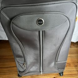 Lucas Grey Checked Luggage Suitcase