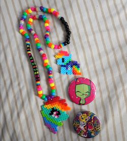 Rave Kandi MLP Necklace + 2 buttons