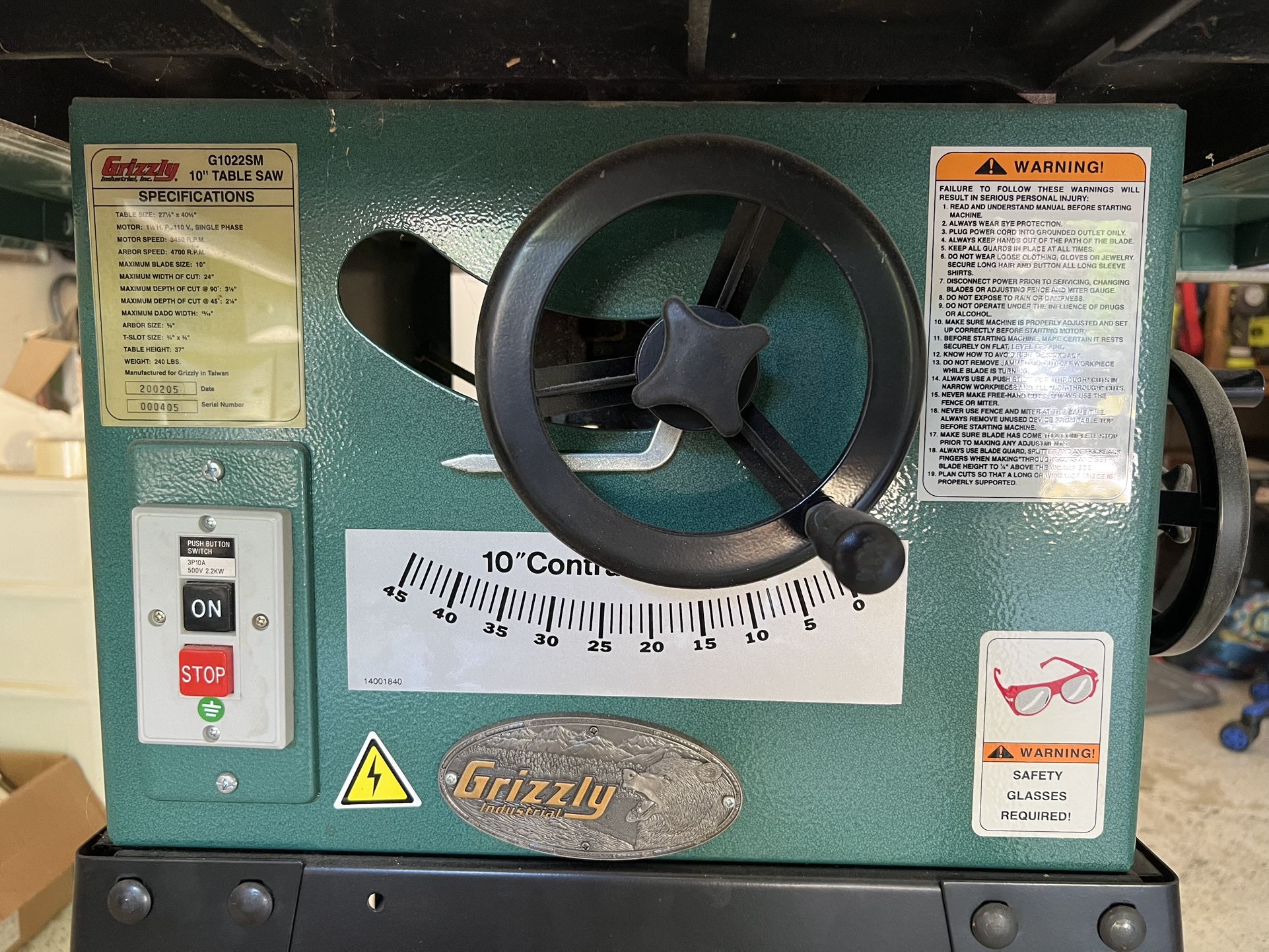 Grizzly 10” Table Saw